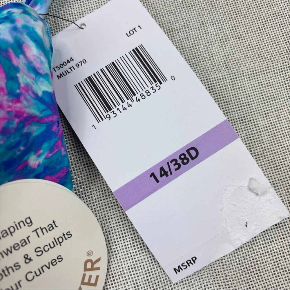 Coco Reef Women's Contours Clarity Draped Tankini Top Size 14/38D